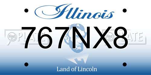 767NX8 Illinois License Plate