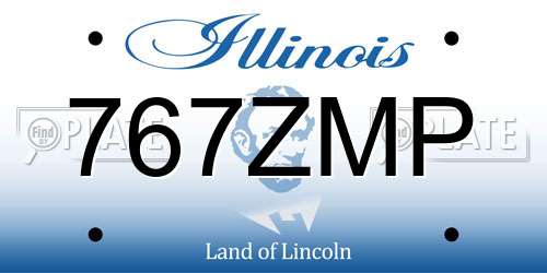 767ZMP Illinois License Plate