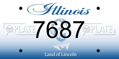 7687 Illinois License Plate