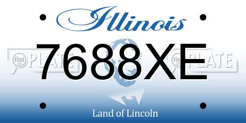 7688XE Illinois License Plate