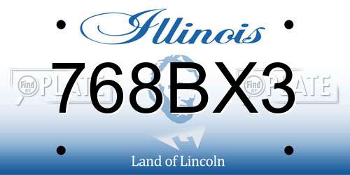 768BX3 Illinois License Plate