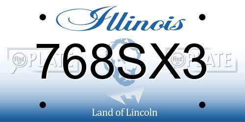 768SX3 Illinois License Plate