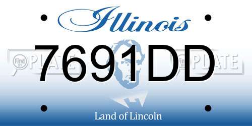 7691DD Illinois License Plate