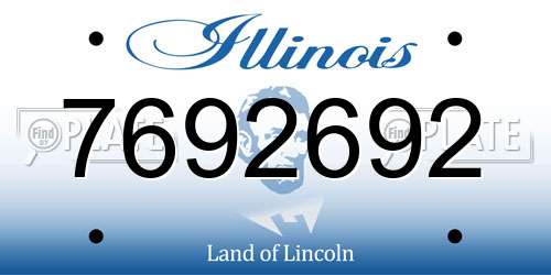 7692692 Illinois License Plate