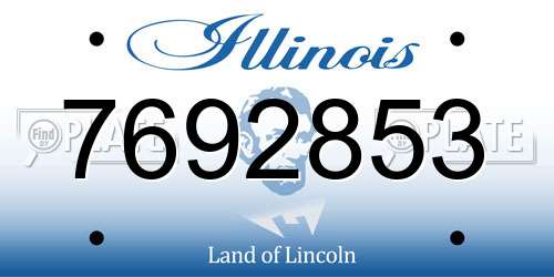7692853 Illinois License Plate