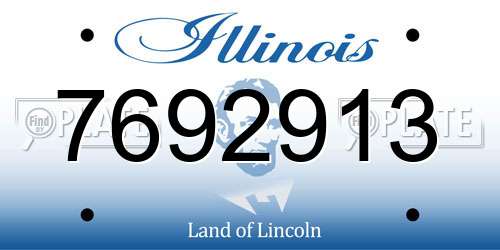 7692913 Illinois License Plate