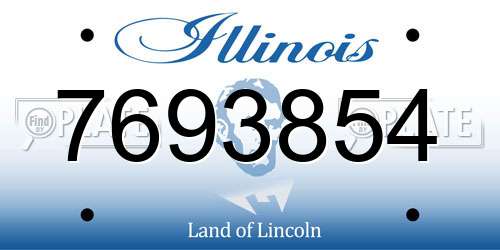7693854 Illinois License Plate
