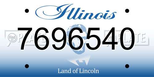 7696540 Illinois License Plate