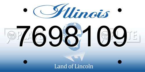 7698109 Illinois License Plate