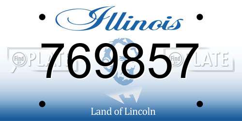 769857 Illinois License Plate