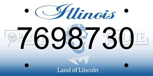 7698730 Illinois License Plate