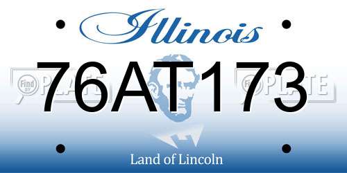 76AT173 Illinois License Plate