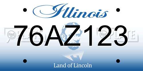 76AZ123 Illinois License Plate