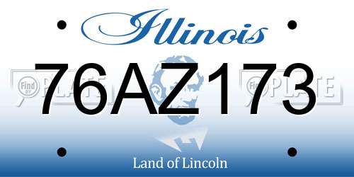 76AZ173 Illinois License Plate