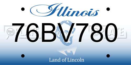76BV780 Illinois License Plate