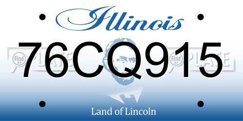 76CQ915 Illinois License Plate