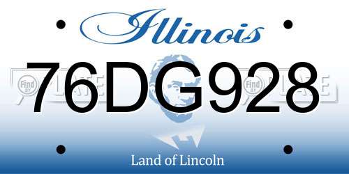 76DG928 Illinois License Plate