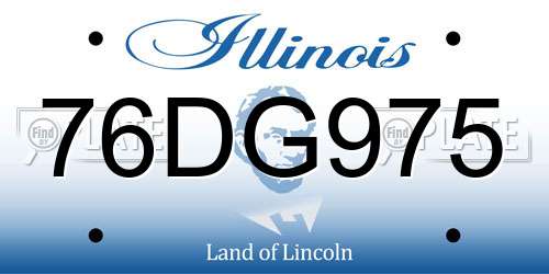 76DG975 Illinois License Plate