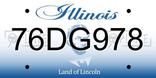 76DG978 Illinois License Plate