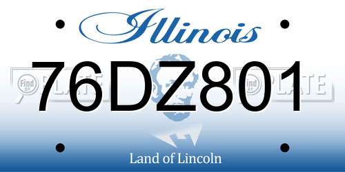 76DZ801 Illinois License Plate