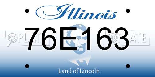 76E163 Illinois License Plate