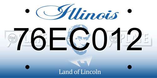 76EC012 Illinois License Plate