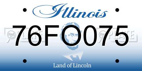 76FO075 Illinois License Plate