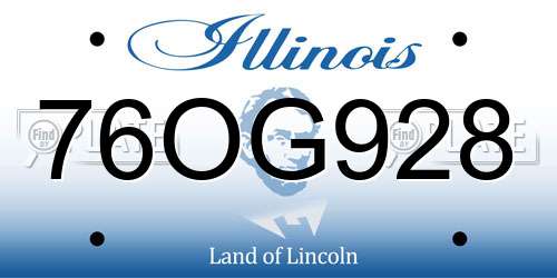76OG928 Illinois License Plate