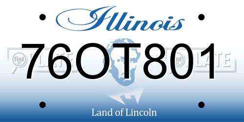 76OT801 Illinois License Plate
