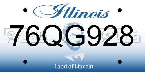 76QG928 Illinois License Plate