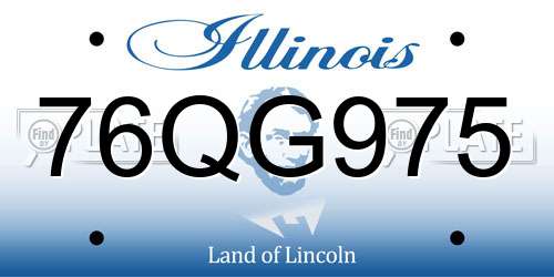 76QG975 Illinois License Plate