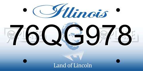 76QG978 Illinois License Plate
