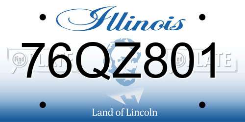 76QZ801 Illinois License Plate