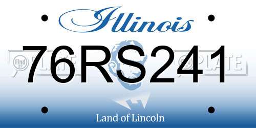 76RS241 Illinois License Plate