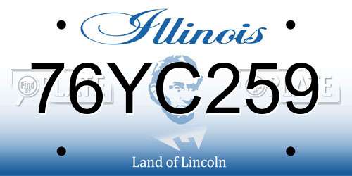 76YC259 Illinois License Plate