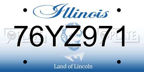 76YZ971 Illinois License Plate