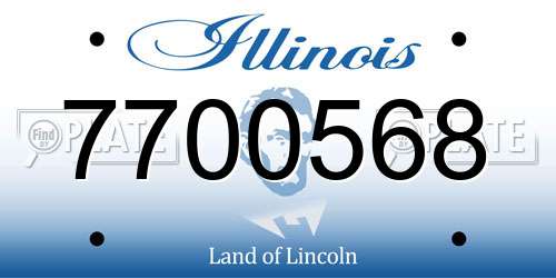 7700568 Illinois License Plate