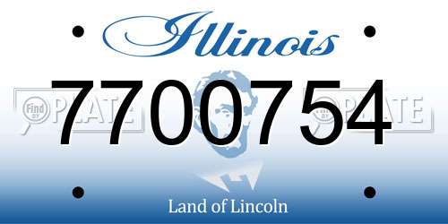 7700754 Illinois License Plate