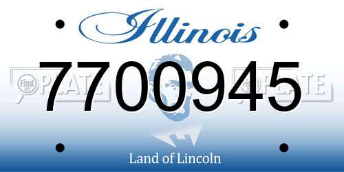 7700945 Illinois License Plate