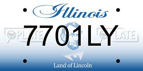7701LY Illinois License Plate