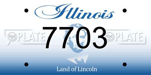 7703 Illinois License Plate