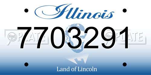 7703291 Illinois License Plate