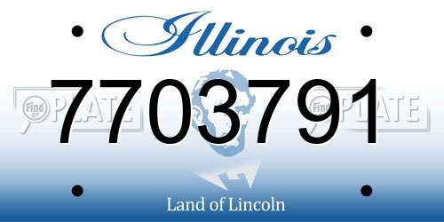 7703791 Illinois License Plate