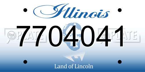 7704041 Illinois License Plate