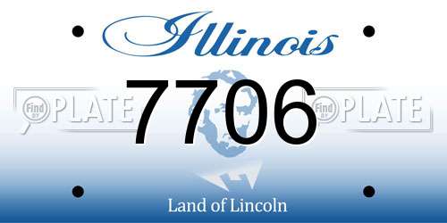 7706 Illinois License Plate