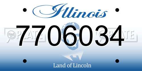 7706034 Illinois License Plate