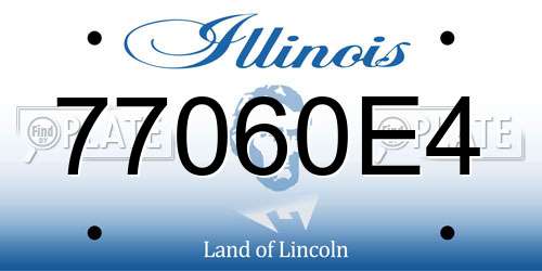 77060E4 Illinois License Plate