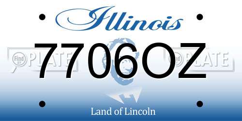 7706OZ Illinois License Plate