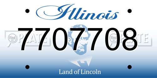 7707708 Illinois License Plate