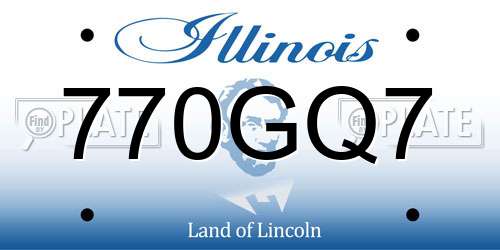 770GQ7 Illinois License Plate